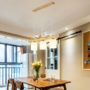 Cylinder Dining Room Suspension Light Glass Postmodern Island Lamp with Bird and Branch Decor