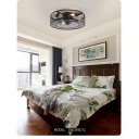 Industrial Style Ceiling Light Metal Frame with 4 Light Flush Mount Ceiling Light Fixture for Bedroom
