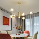 Sphere Shade Suspended Light 12 Inchs Height Modern Chic White Glass Hanging Light for Living Room