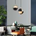 Metal Ring Drop Light Modernism Iron 14 Inchs Wide Single Light Hanging Light for Living Room