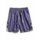 Trendy Shorts Graphic Print Side-Slit Drawcord Waist Baggy Shorts for Mens