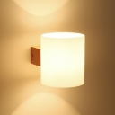 White Glass Wall Light Geometric Shape Modern Fashion Single Light Wall Lighting for Bedroom