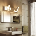 Minimalism LED Bathroom Vanity Sconce Acrylic Square Shape Vanity Wall Lamp in White