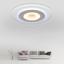 Acrylic LED Ceiling Mount Light 20.5 Inchs Wide Fixture Simplicity Style Circle Close To Ceiling Lamp in White