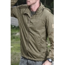 Sporty Outdoor Trench Coat Hooded Plain Long Sleeve Zipper Fitted Trench Coat for Men