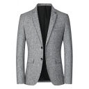 Urban Mens Suit Solid Color Flap Welt Pockets Notched Collar Single Breasted Fit Blazer