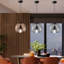 Simplicity Modern Ceiling Pendant Glass Shade with 1 Light Metal Ceiling Mount Single Pendant for Restaurant