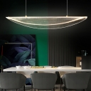 Clear Acrylic Shade Island Light Arched Shape LED Island Fixture for Modern Dining Room