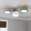 Cylinder Aisle Close to Ceiling Lighting Metallic Nordic Style LED Ceiling Flush Mount Light