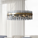 20 Bi-Bulb Modern Hanging Fixture Glass Shade Metal Circle Ceiling Mount Multi Light Pendant for Living Room