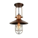 Industrial Wall Sconce in Nautical Style 11 Inchs Height Single Light with Metal Cage