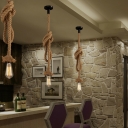 Industrial Retro Ceiling Pendant with Bare Bulbs Metal Circle Ceiling Mount Muiti Light Pendant for Restaurant