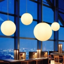 Globe Modern Living Room 1-Head Pendant White Glass Suspension Lighting