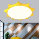 Funny Ceiling Light with 1 LED Light Sun Acrylic Shade Flushmount Light for Children Bedroom