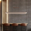 Modern Dining Room LED 1-Light Island Pendant Rectangle Metal Island Light