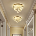 Simplicity Ceiling Light with 1 LED Light Circle Crystal Shade Ceiling Light Fixture for Hallway