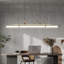 Acrylic White Shade Linear Island Light Modern Living Room Rectangle LED 1-Light Island Fixture