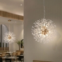 Modern Globe Pendant Light with 59 Inchs Height Adjustable Cord LED Firework Chandelier for Bar Cafe Stores