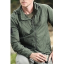 Casual Mens Jackets Logo Patched Long Sleeve Hooded Zip Up Lapel Relaxed Jackets