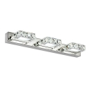 Modern Stainless Steel Vanity Mirror Light Bathroom Silver Vanity Sconce Lights with Crystal Shade