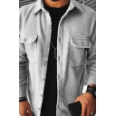 Stylish Shirt Plaid Pattern Chest Pocket Long Sleeve Spread Collar Button-up Regular Shirt Top for Men