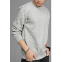 Guys Modern Sweatshirt Pure Color Long Sleeve Crew Neck Relaxed Fitted Pullover Sweatshirt Top