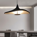 Black Hut Design Artistic Studio Suspension Lighting Resin 2-Tier LED 1-Light Chandelier