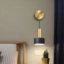 Cylindrical Wall Hanging Light Postmodern Single Light Wall Mounted Lamp for Bedroom