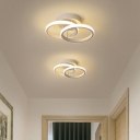 Metal Ceiling Mount Creative Modern Ceiling Light with 2 LED Lights Acrylic Shade Semi Flush for Hallway