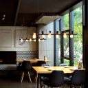 Metallic Island Light Industrial Style Island Pendant Lamp in Black for Dinning Room