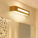 Rectangle Modern Wall Mounted Lamp Bathroom Light Wood LED Vanity Sconce
