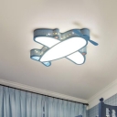 Acrylic Airplane Flush Mount Ceiling Light Contemporary LED Flushmount Ceiling Lamp in Blue