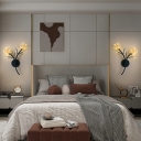 2-Light Balls Sconce Modernist 20 Inchs Height Bedroom Study Room Wall Mounted Light