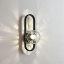 Oval Frame Wall Lighting 16 Inchs Wide 1 Head Modernism Globe Glass LED Bedside Wall Mount Light Fixture