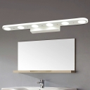 Oval Shape Led Bathroom Vanity Light Fixtures Modern Acrylic Shade Vanity Wall Sconce in White