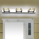 Contemporary Style Bathroom Vanity Wall Sconce Multiple Crystal Head Vanity Mirror Lights in Clear