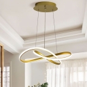 Twisting Metal Pendant Lamp 8 Inchs Height Simplicity LED Ceiling Chandelier Light for Living Room