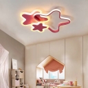 Star Acrylic Shade Cartoon Ceiling Light with 3 LED Light Ceiling Light Fixture for Girls Bedroom