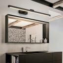 Minimalist LED Vanity Light Fixture Linear Metal Bathroom Wall Lighting in Black
