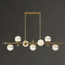 Prismatic Glass Ball Shade Island Light Contemporary Simplicity Dining Room Hanging Pendant Light in Gold