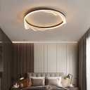 Metal Ring LED Flushmount Light Modern Gold 1-Light Ceiling Light with Acrylic Detail