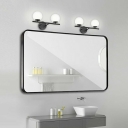 Industrial Bathroom Vanity Light 2 Bulbs Glass Globe Shade Vanity Light Fixtures in Black