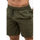 Sporty Jogging Shorts Plain Side Pockets Drawstring Waist Mini Length Fitted Shorts for Men