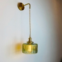 Bedside Wall Lamp Fixture Glass Single Light Postmodern LED Wall Sconce with Long Arm