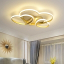 3 Led Light Creative Ceiling Light Acrylic Heart Shade Flush Mount Ceiling Fixture for Bedroom