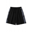 Men Casual Shorts Side All over Printed Drawstring Waist Mid Rise Relaxed Fit Sweat Shorts