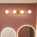 Modern Metal Vanity Mirror Light Globe Bathroom Vanity Sconce Lights in Gold