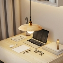 Carpenter Style Dining Room 1-Bulb Pendant Wood Round Shade Mini Hanging Lamp
