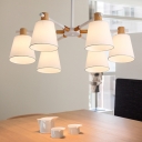 Burst Chandelier Lamp Post-Modern Fabric Barrel Shade Hanging Light Fixture for Living Room