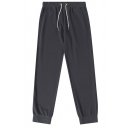 Sporty Jogger Pants Plain Elastic Waist Ankle Length Tapered Fitted Pants for Men